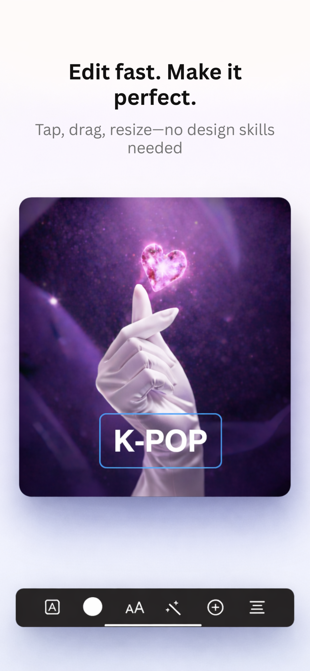 Custom playlist cover editor with text tools and design effects